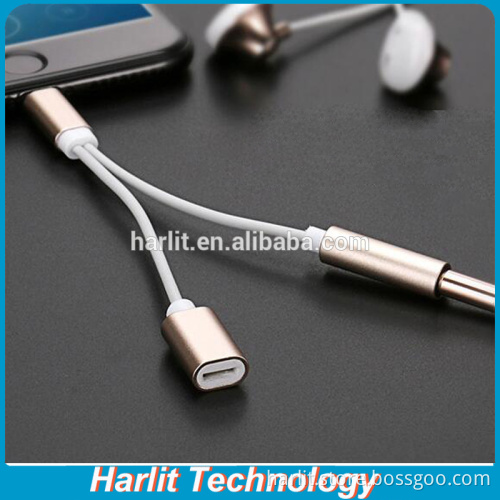 For iPhone 7 Audio Charge Cable With 3.5 Aux Jack Support IOS 10.3 Good Audio Charge Splitter Adpter